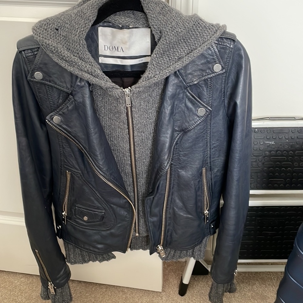 DOMA Leather Jacket "Sweater Clash" Moto Style